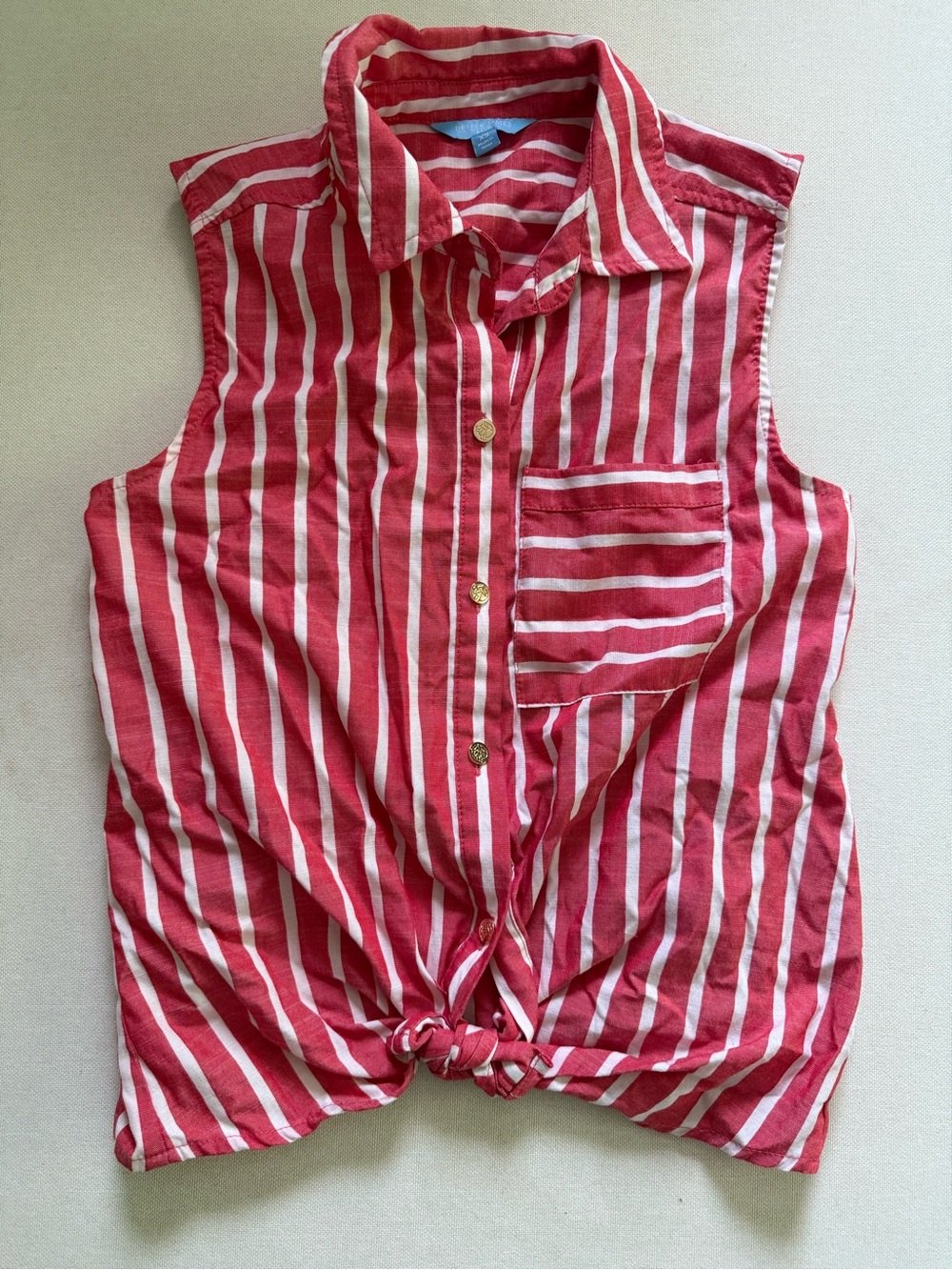 NWOT Draper James Striped Sleeveless Tie-Front Top